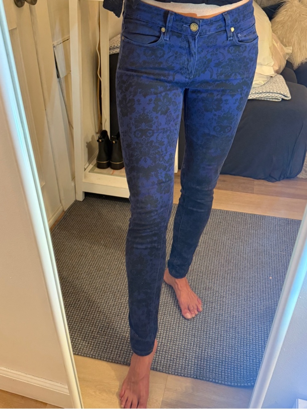 PAIGE Navy Blue Casual Pants